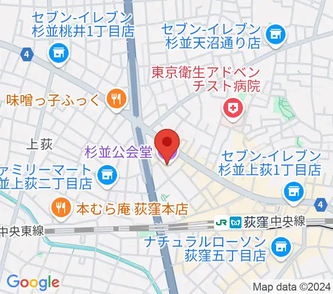 杉並公会堂の地図