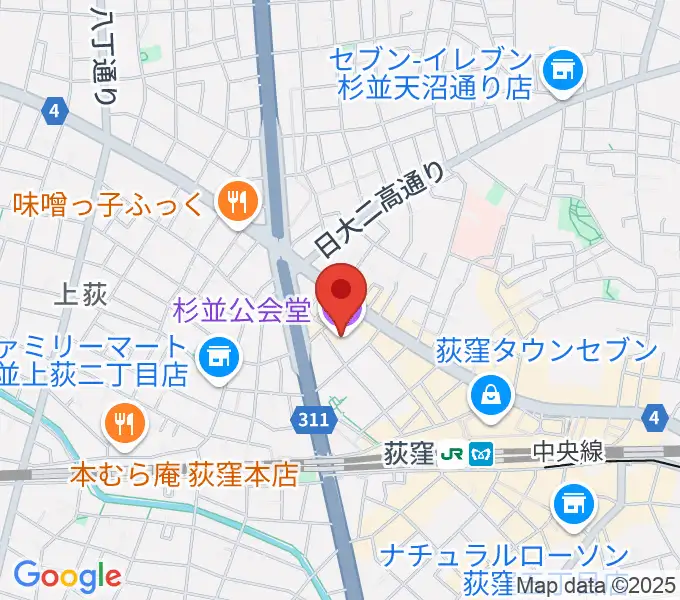 杉並公会堂の地図
