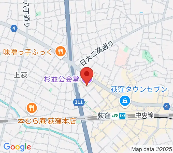 杉並公会堂の地図
