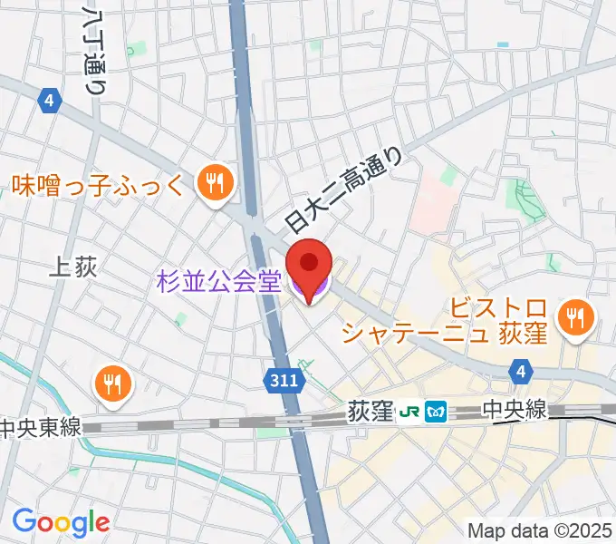 杉並公会堂の地図