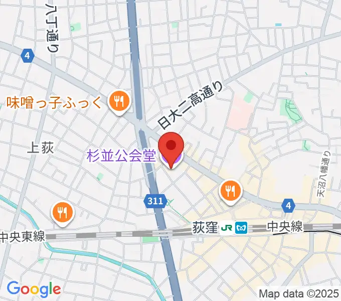 杉並公会堂の地図