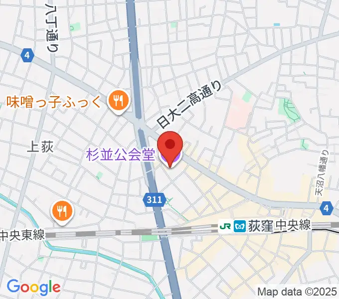 杉並公会堂の地図