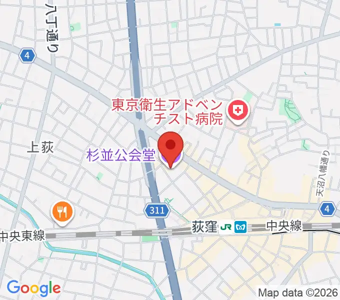 杉並公会堂の地図