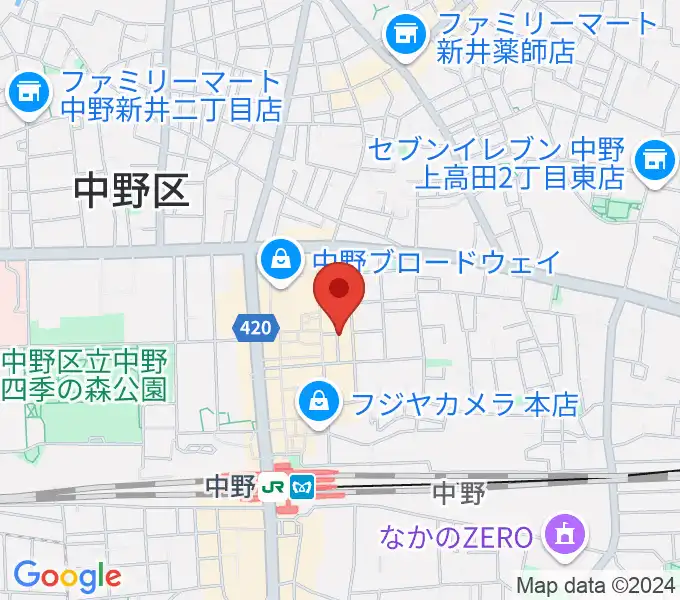 中野SweetRainの地図