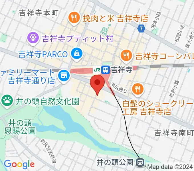 武蔵野公会堂の地図