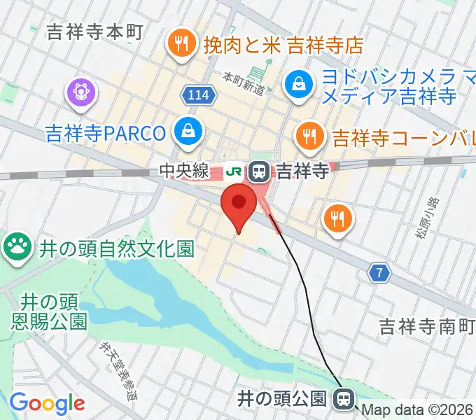 武蔵野公会堂の地図