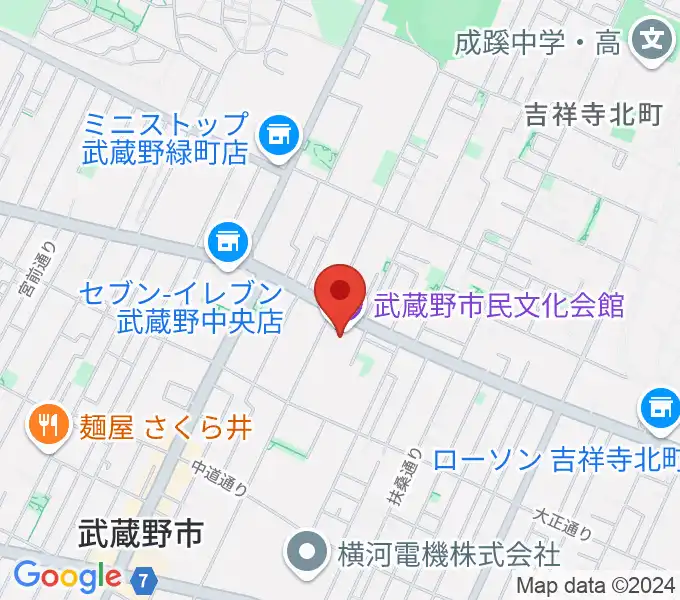 武蔵野市民文化会館の地図