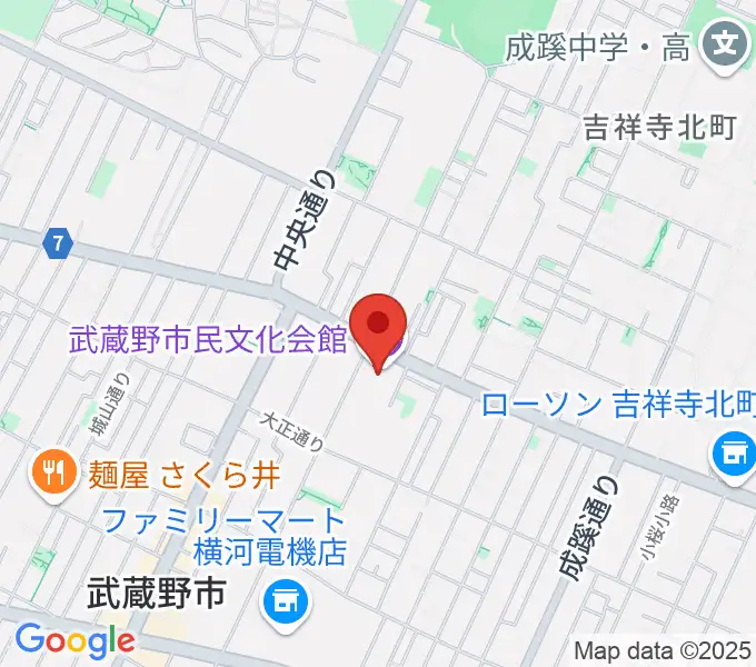 武蔵野市民文化会館の地図