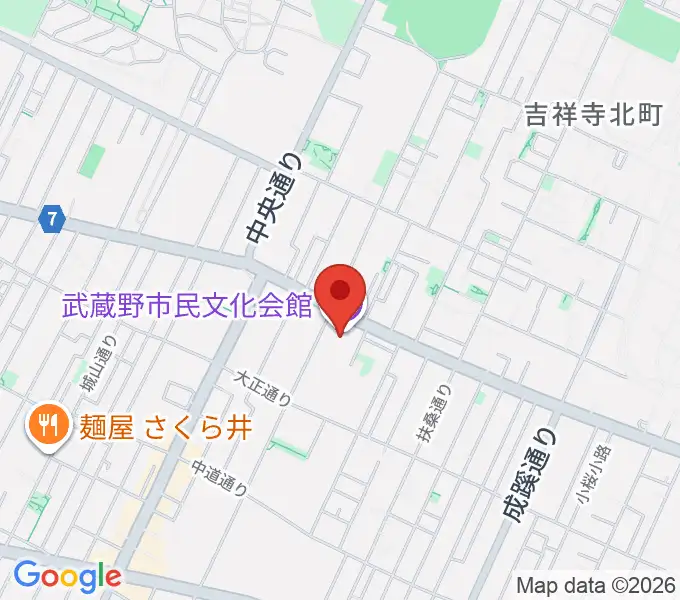 武蔵野市民文化会館の地図