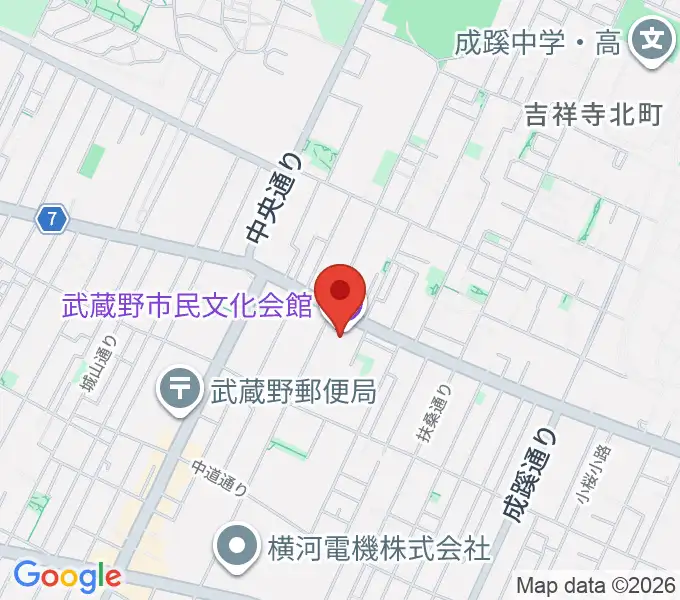 武蔵野市民文化会館の地図