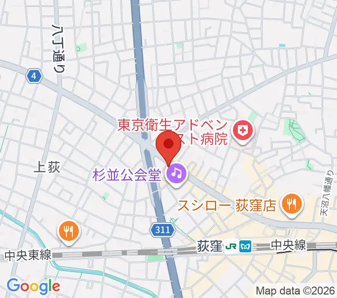 荻窪ルースターの地図