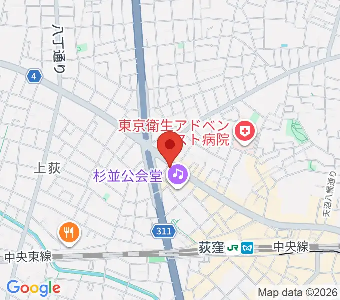 荻窪ルースターの地図
