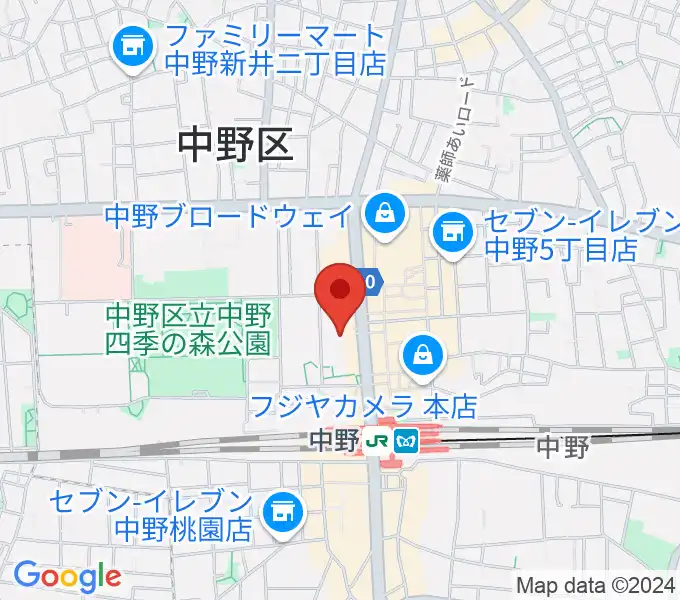 中野サンプラザホールの地図