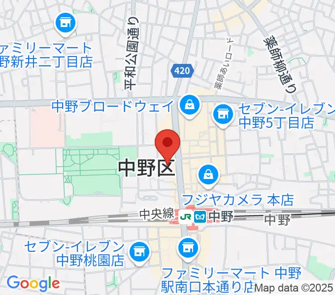 中野サンプラザホールの地図