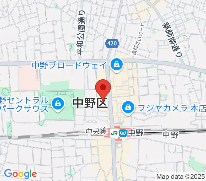 中野サンプラザホールの地図