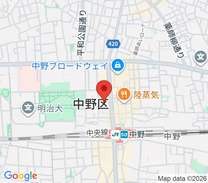 中野サンプラザホールの地図