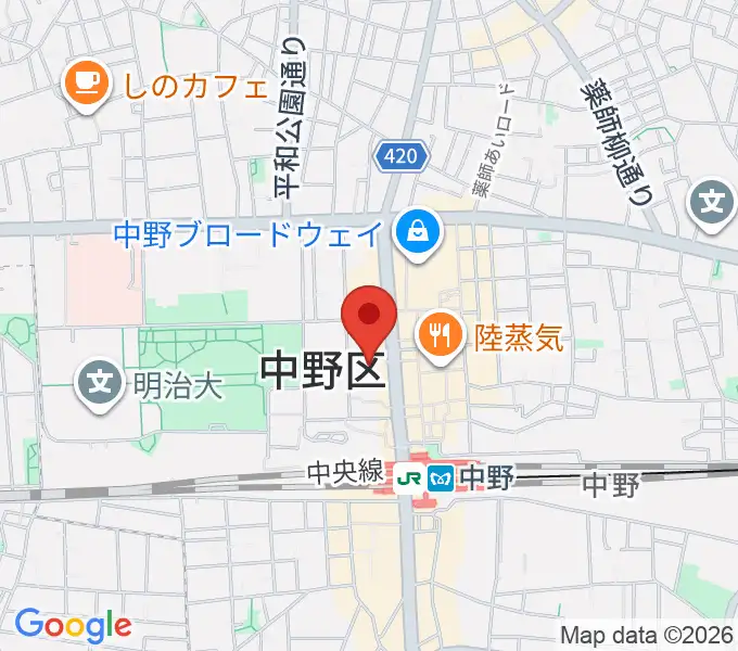 中野サンプラザホールの地図