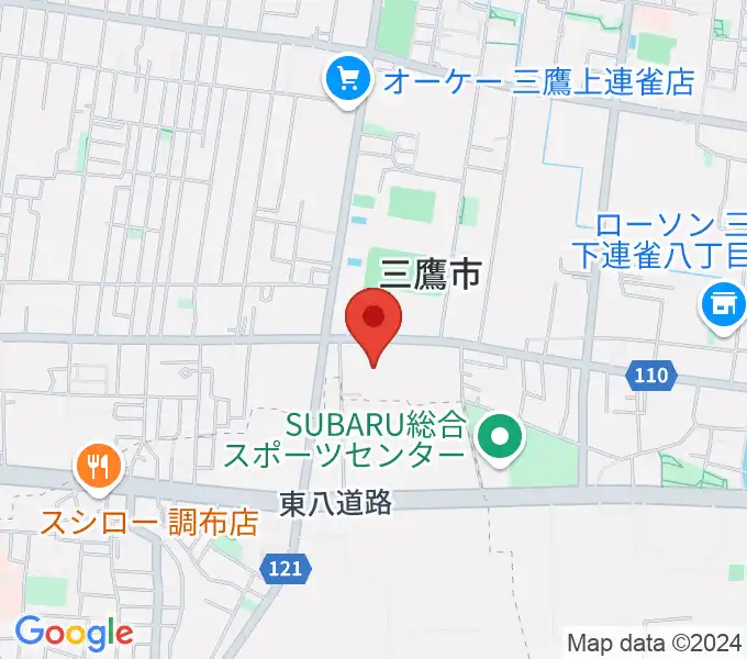 三鷹市公会堂の地図