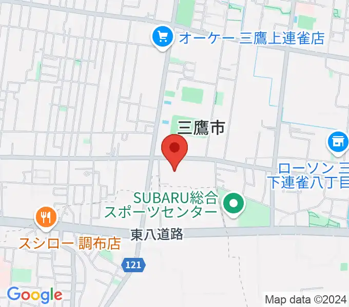 三鷹市公会堂の地図