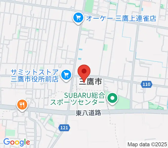 三鷹市公会堂の地図