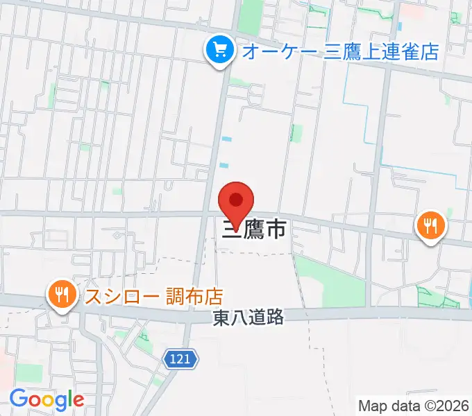 三鷹市公会堂の地図
