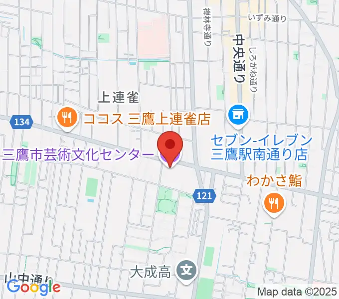 三鷹市芸術文化センターの地図