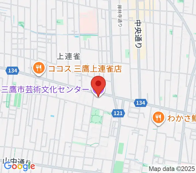 三鷹市芸術文化センターの地図