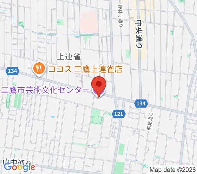 三鷹市芸術文化センターの地図