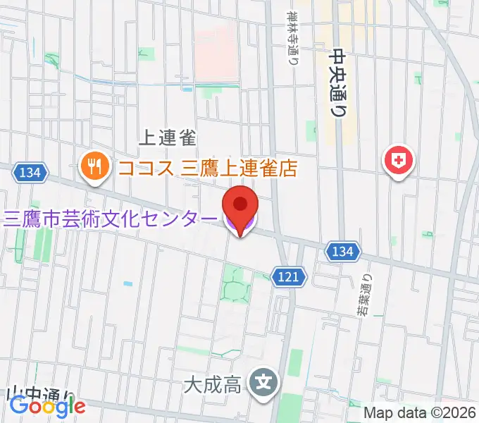 三鷹市芸術文化センターの地図