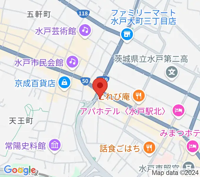 水戸ライトハウスの地図