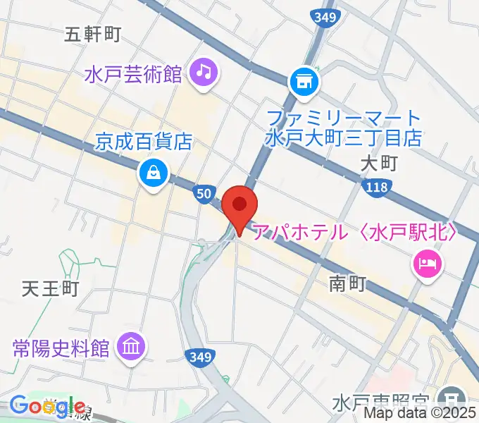 水戸ライトハウスの地図