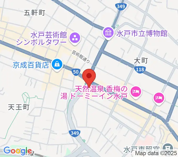 水戸ライトハウスの地図