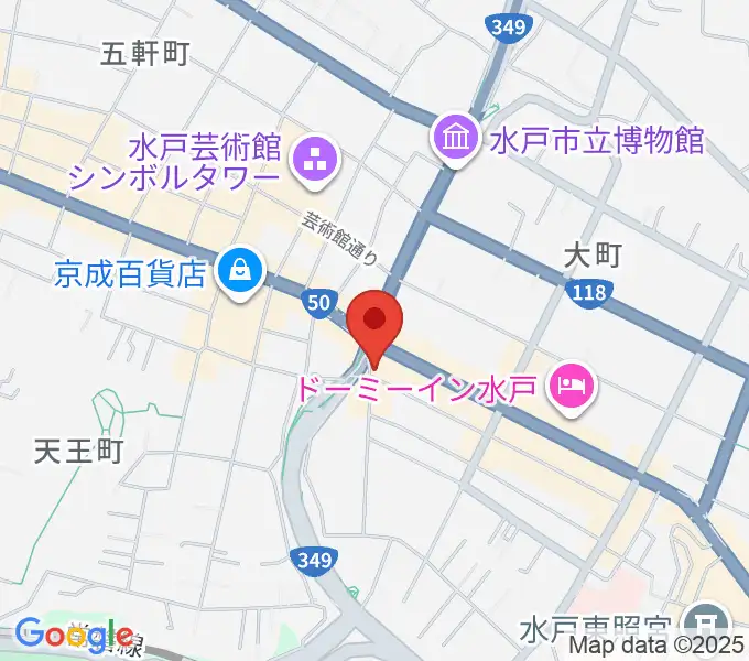 水戸ライトハウスの地図
