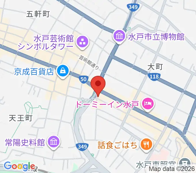 水戸ライトハウスの地図