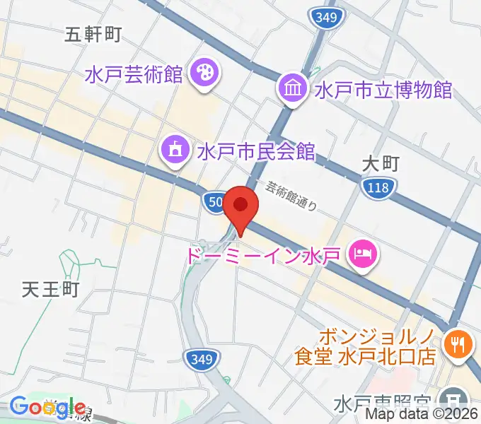 水戸ライトハウスの地図