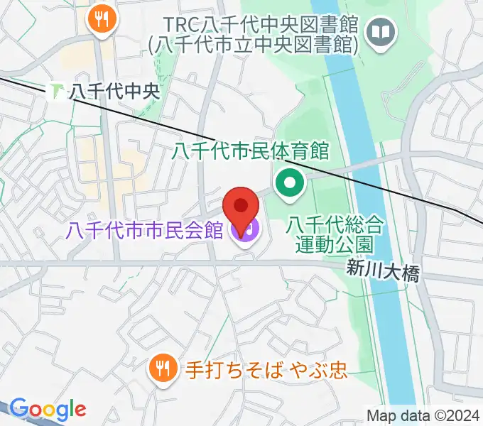 八千代市市民会館の地図