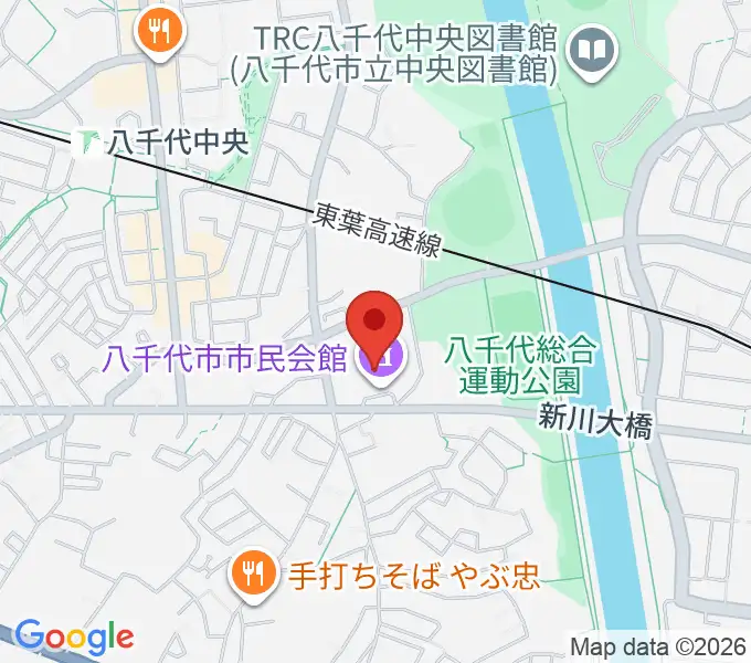 八千代市市民会館の地図