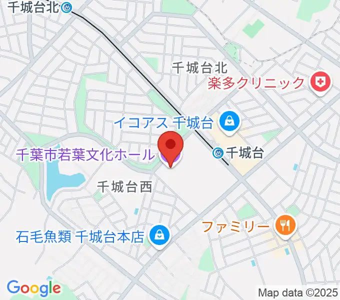 千葉市若葉文化ホールの地図