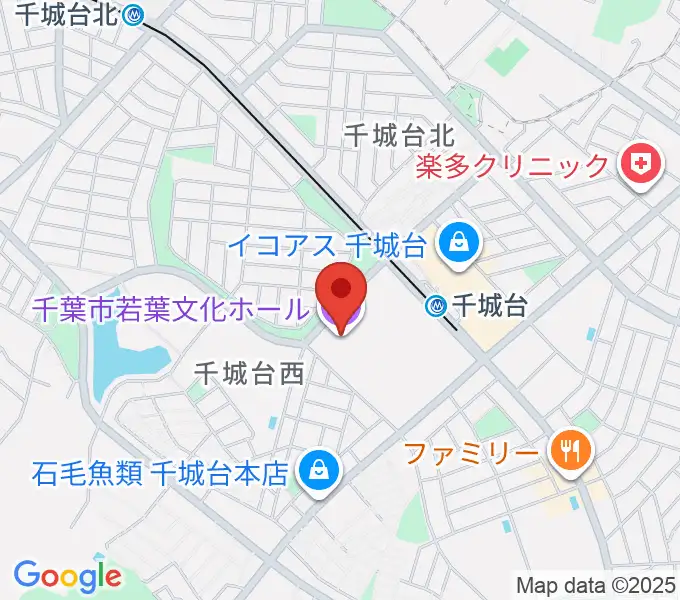千葉市若葉文化ホールの地図