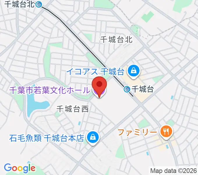 千葉市若葉文化ホールの地図