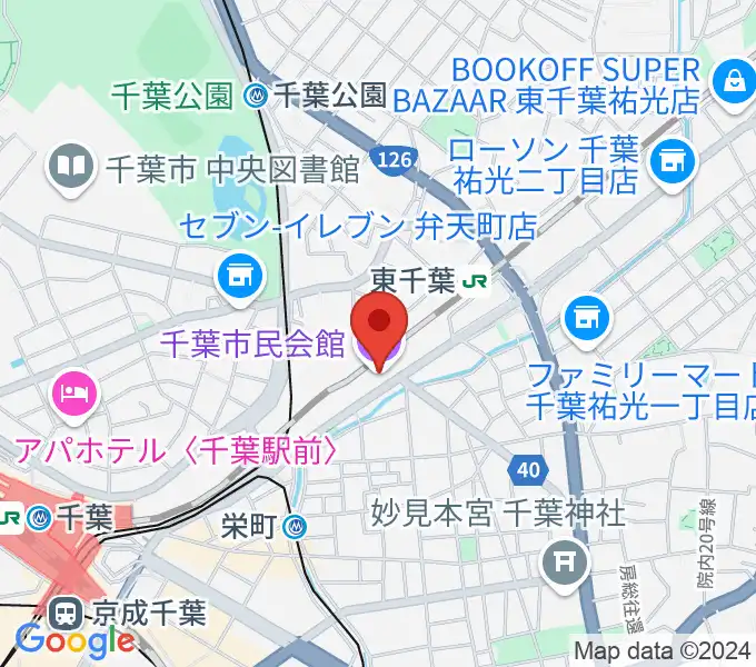 千葉市民会館の地図