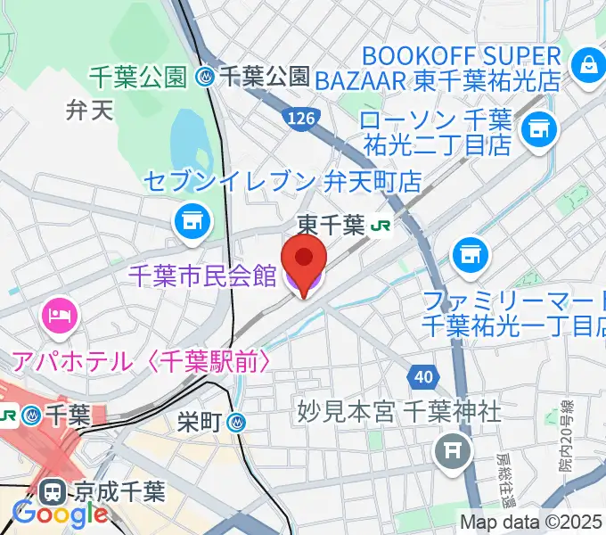 千葉市民会館の地図