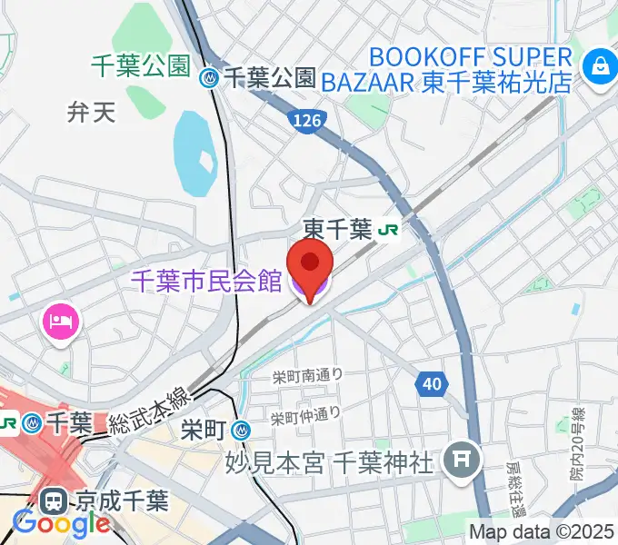 千葉市民会館の地図