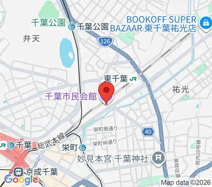 千葉市民会館の地図