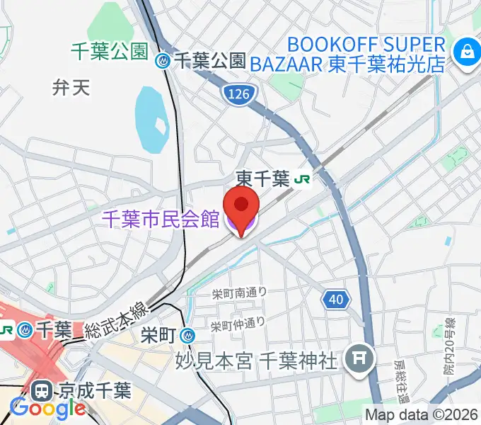 千葉市民会館の地図