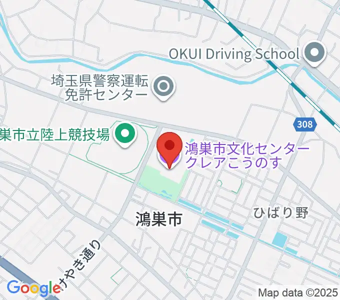 鴻巣市文化センター クレアこうのすの地図