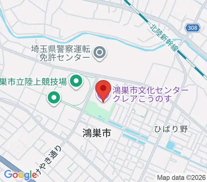 鴻巣市文化センター クレアこうのすの地図