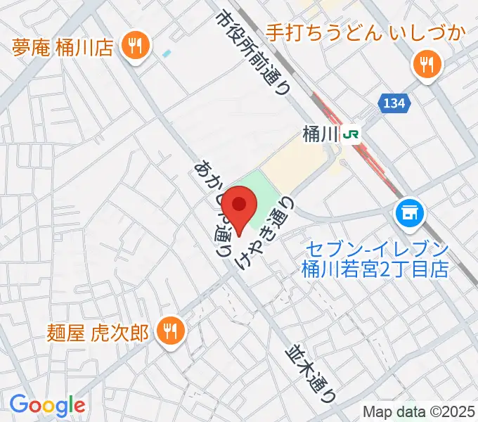 響の森 桶川市民ホールの地図
