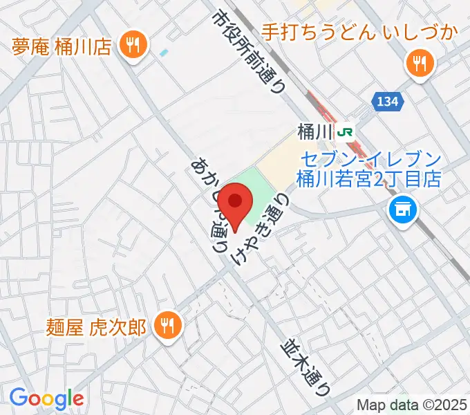 響の森 桶川市民ホールの地図