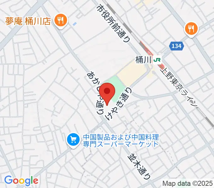 響の森 桶川市民ホールの地図